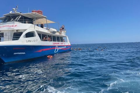 Denia: viaggio in catamarano a motore dell'isola di Portitxol con pasto