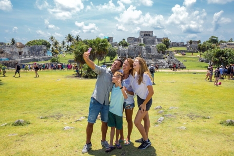 Au départ de Cancun : Visite guidée d'une demi-journée : Tulum, plongée en apnée et CenoteTulum, Yal-ku et Cenote