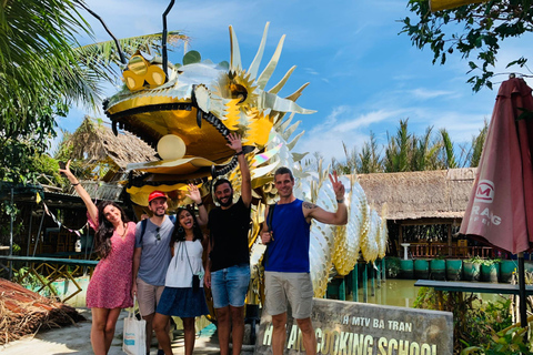 From Hoi An: Market Tour, Basket Boat Ride and Cooking Class