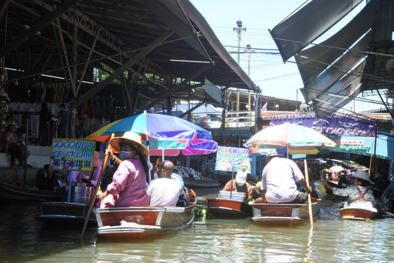Bangkok: Grand Palace, Wat Pho, Train & Floating Market Tour