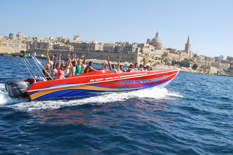 Sliema: Comino Blaue Lagune Powerboat Tour mit Comino Höhlen