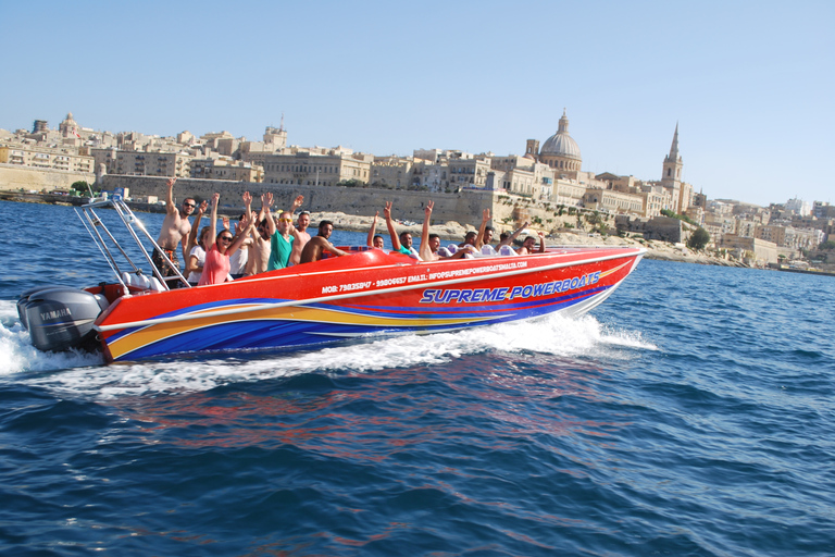 Sliema: Comino Blue Lagoon Powerboat Tour met Comino-grotten