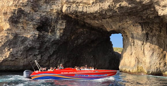 Sliema: motoscafo per le grotte di Comino e la Laguna Blu con bagno
