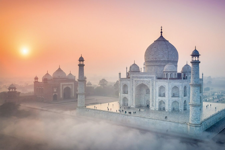 De Délhi: Viagem de um dia particular ao nascer do sol do Taj Mahal e ao Forte de AgraExcursão particular saindo de Délhi com carro, almoço, entrada e guia