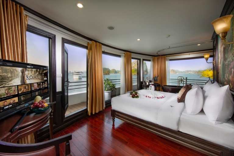 2-dniowy 5-gwiazdkowy rejs po zatoce Ha Long Bay z prywatną kabiną z balkonem
