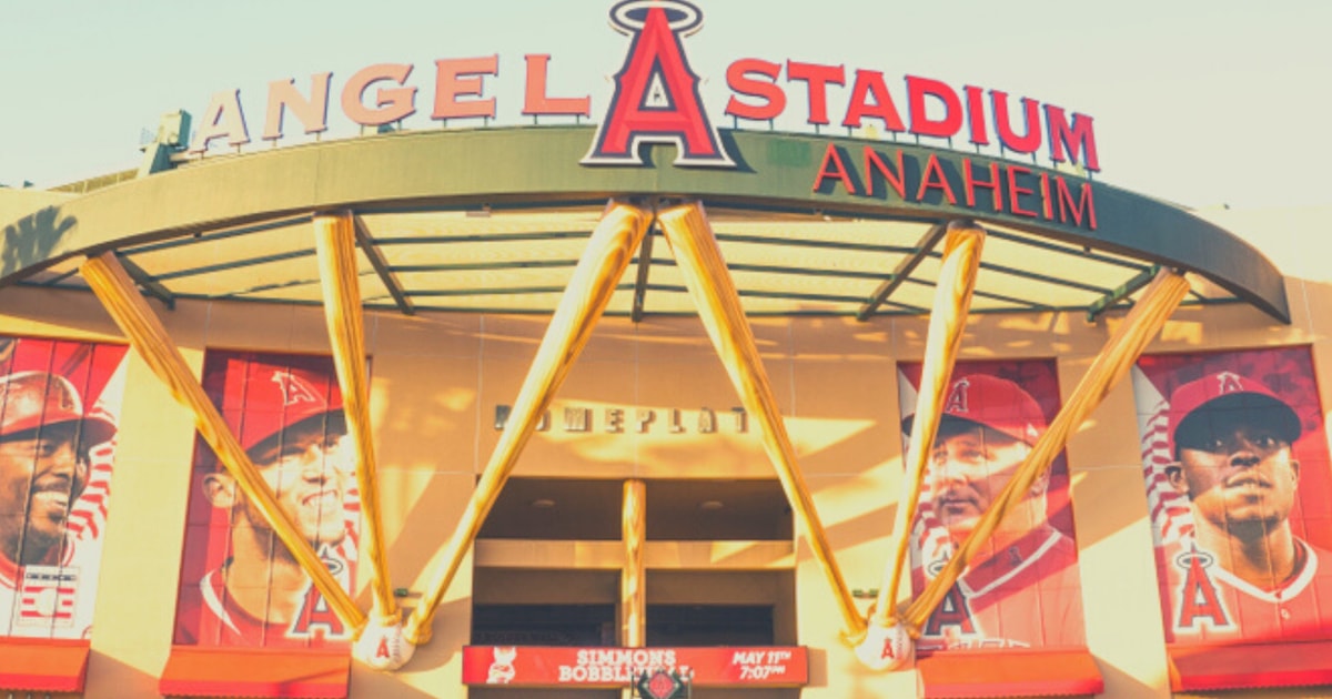 Enjoying a Baseball Game at Angels Stadium. Cheering on the