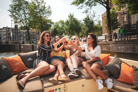 Amsterdam: Open Boat Cruise with Unlimited Drinks Option Rijksmuseum Meeting Point without Drinks