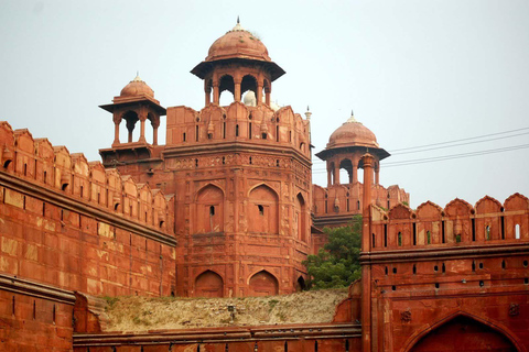 Vanuit Delhi: rondleiding door het Rode Fort, Qutub Minar en Humayu-tombe van 8 uurAlleen chauffeur, vervoer en gids