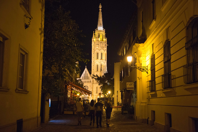 Budapeste: passeio noturno a pé com cruzeiro no rio e vinhoBudapeste: passeio noturno a pé com cruzeiro no rio - grupo