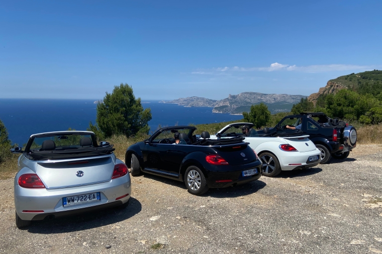 Marsylia: Cassis La Ciotat Tour Beetle VW automatyczna wypożyczalniaconduisez une VW du port croisière Marseille Cassis laciotat