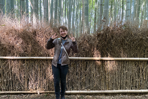 Kyoto : Visite à vélo de la forêt de bambous et du parc des singes dans l'après-midi