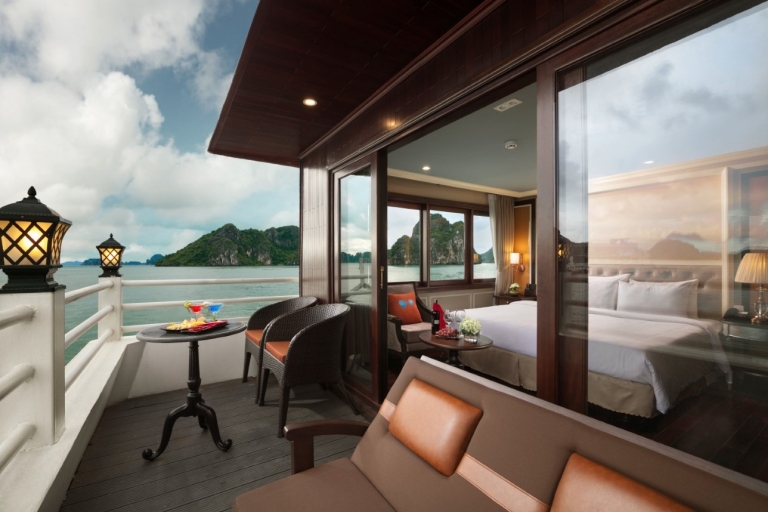 3 jours de croisière 5 étoiles dans la baie d'Halong et cabine privée avec balcon