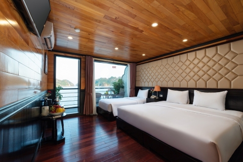 Crucero de 5 estrellas de 3 días Halong-Bahía de Lan Ha y habitación con balcón privadoCrucero de 3 días 5 Estrellas Halong-Bahía de Lan Ha y Habitación Privada con Balcón
