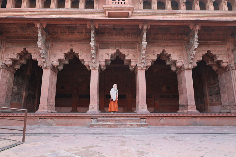 De Délhi: Viagem de um dia particular ao nascer do sol do Taj Mahal e ao Forte de AgraExcursão particular saindo de Délhi com carro, almoço, entrada e guia