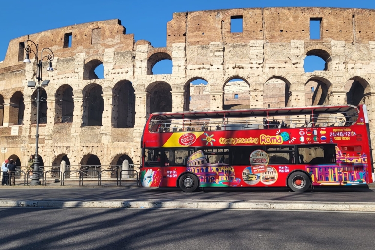 Rom: Hop-On/Hop-Off-Bus, Forum Romanum & Kolosseum-Tour48-h-Open-Top-Bus & Kolosseum-Führung auf Englisch um 15 Uhr