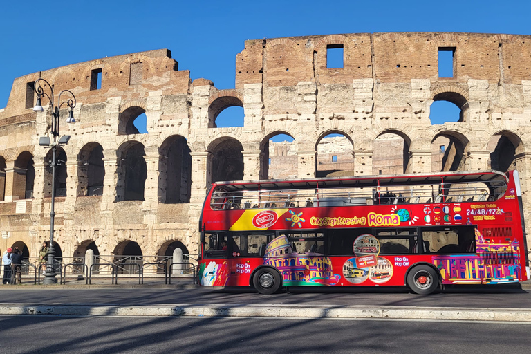 Rom: Hop-on Hop-off busstur och Colosseum-upplevelse48-timmarsbiljett med Colosseum-upplevelse kl. 11.00