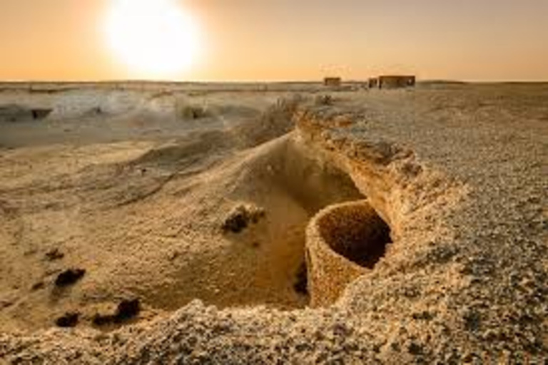 Recorrido por la costa oeste, Zekreet, escultura del desierto de Richard SerraDesde Doha: Zekreet Richard Serra y formación rocosa de hongos