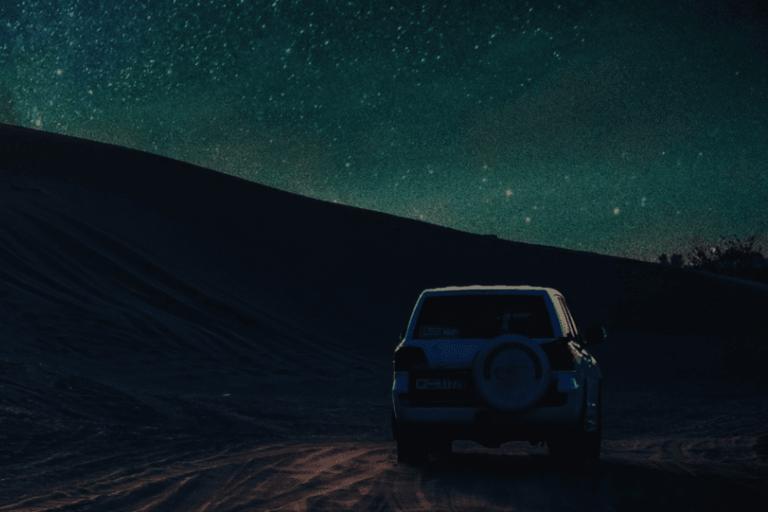 Da Doha: safari notturno nel deserto, dune bashing e giro in cammelloSafari notturno privato nel deserto, corsa sulle dune in 4x4 e giro in cammello