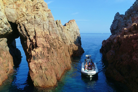 Cargèse: Calanques di Piana Capo Rosso Tour in barca semi-rigidoCargèse: Tour in barca semirigida delle Calanques di Piana Capo Rosso