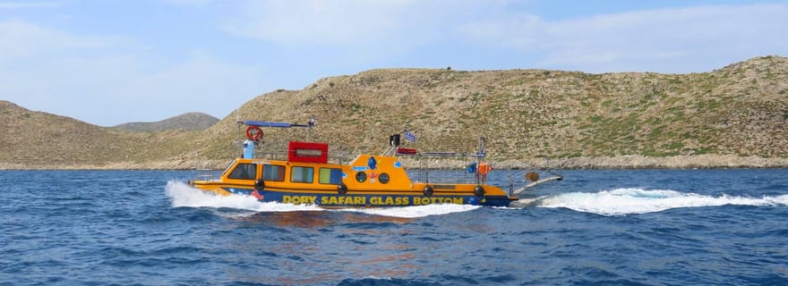 Ville de Kos : croisière en bateau à fond de verre avec arrêts baignade