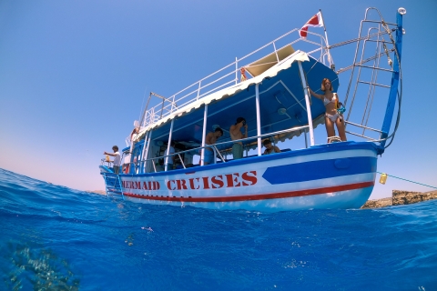 Bugibba: Crucero panorámico al atardecer con parada para nadar en la Laguna Azul