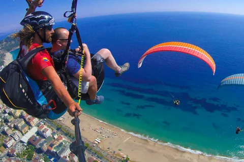 From City of Side: Alanya Tandem Paragliding w/ Beach Visit