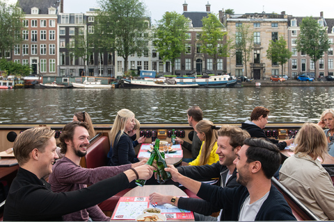 Amsterdam: Evening Canal Cruise with Pizza and Drinks