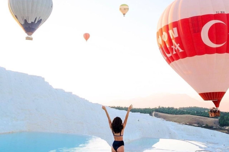 City of Side: Pamukkale Day Trip w/Optional Balloon Flight Pamukkale Hot Air Balloon Ride with Private Transfer