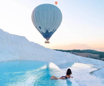 From Antalya: Pamukkale Hot Air Balloon Flight with Lunch
