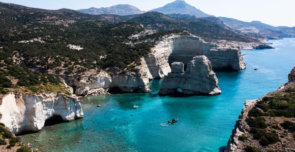 From Pollonia: Private Boat Tour to Kleftiko and Sykia Cave