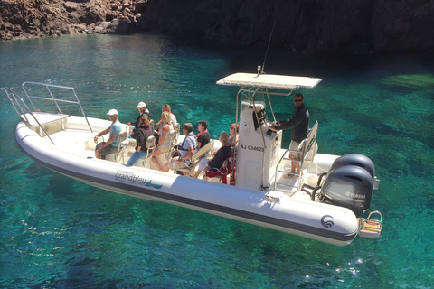 Cargèse: Halvfast båttur till kalankerna i Piana Capo RossoCargèse: Calanques of Piana Capo Rosso Semi-Rigid Boat Tour