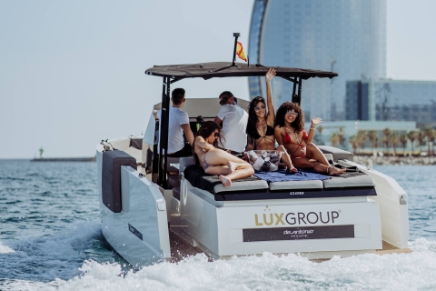 Barcelona: Private Motor Yacht Tour with Drinks and Snacks Barcelona: 4 hour Private Motor Yacht Tour