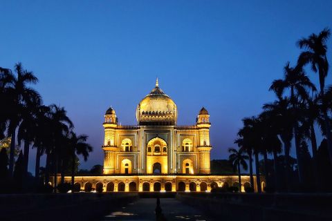Delhi: Heritage Walking Tour at Night with Dinner
