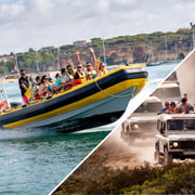 Algarve: Excursión de un día en barco y jeep
