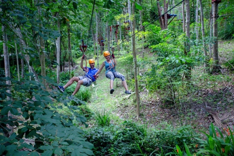 Krabi : aventure spéciale tyrolienne au parc d'Aonang FioreParcours extrême : 29 jeux, 90 minutes