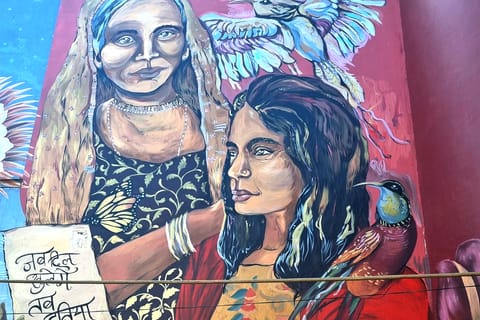 Delhi's Street Art Walking Tour with Breakfast & Stepwell