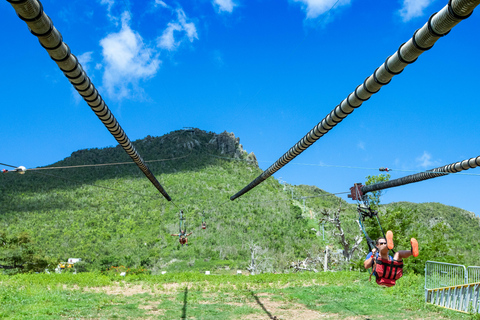 St Maartin: Inträdesbiljett till Sky Explorer och Flying DutchmanSky Explorer och Flying Dutchman på RainforestAdventures SXM