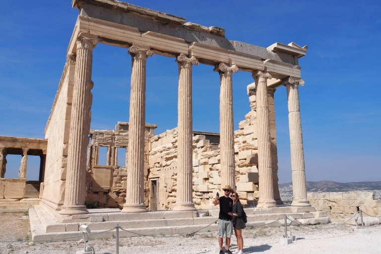 Athènes: visite guidée à pied de l'Acropole et visite audio de PlakaVisite espagnole avec billet d'entrée