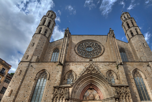 Barcelona, Spanien Rundtur i Santa Maria del Mar och tillgång till terrass