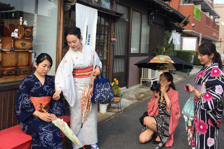 Tokyo: Kimonoklädsel, promenader och fotograferingTokyo: Kimono-klädsel, promenad och fotografering