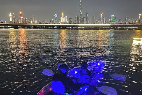 Dubai: Night Kayaking Experience with Burj Khalifa views