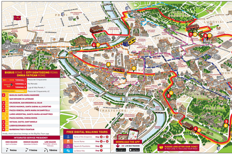 Roma: Tour panoramico in autobus con audioguidaBiglietto dell&#039;autobus da 72 ore con guide digitali della città