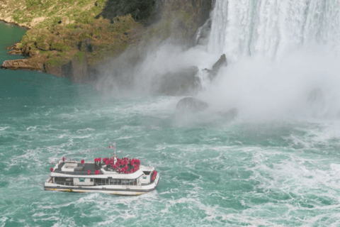 Niagara: Behind Falls Tour with Boat & Skylon Tower Niagara Falls: Walking Tour with Voyage to the Falls Cruise