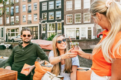 Amsterdam: Open Boat Cruise mit unbegrenzter GetränkeoptionTreffpunkt Anne Frank Haus ohne Getränke