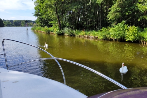 South Berlin: Guided privat yacht tour to relax or swimming In the south of Berlin: guided yacht tour with swimming