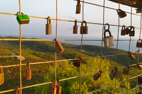 Zakynthos: Solnedgångstur till Agalas-grottorna och Myzithres utsiktsplatsZakynthos: Solnedgångstur till Agalas grottor och Myzithres utsiktspunkt