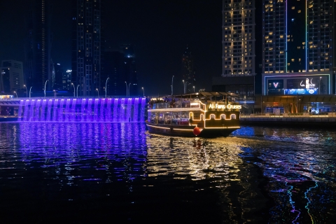 Dubai: Luxury Canal Dinner Cruise with Optional Transfers Cruise with Transfers and House Beverages