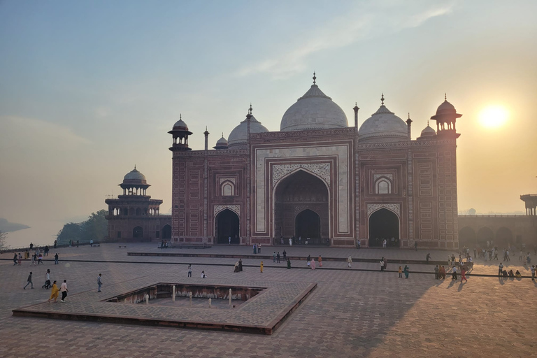 De Délhi: Viagem de um dia particular ao nascer do sol do Taj Mahal e ao Forte de AgraExcursão particular saindo de Délhi com carro, almoço, entrada e guia