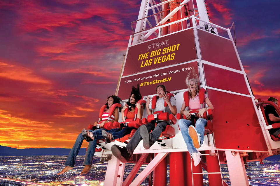 Three amusements on the stratosphere tower pod.