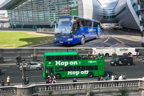 Dublin: Airport Transfer and Hop-On Hop-Off Bus Ticket Airport Dublin Express Return & 24HR Hop-on Hop-off Ticket